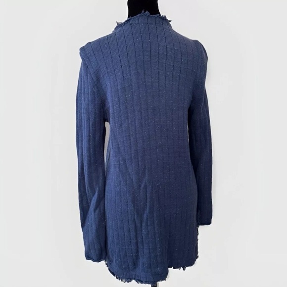 CAbi Sweater Sz M Duchess Long Blue Fringe Cardigan Hippie Y2K 90’s Grunge Boho - Picture 6 of 8